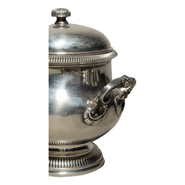 Solid silver sugar bowl, 18th century