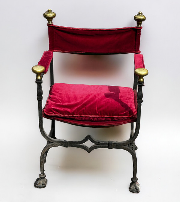 Curule Armchair In Iron And Bronze In The Style Of The 17th Century 20th Century - X Armchair 