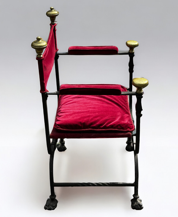 Curule Armchair In Iron And Bronze In The Style Of The 17th Century 20th Century - X Armchair 