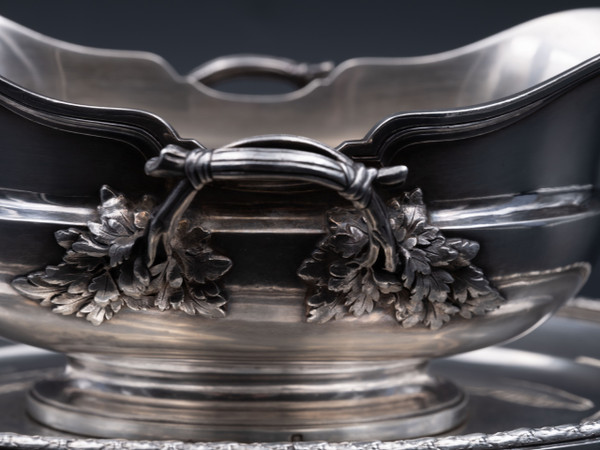 Gravy Boat in Solid Silver, Late 19th / Early 20th Century