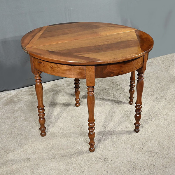 Half-moon Walnut Console Table, Louis-Philippe period – 1st part 19th century