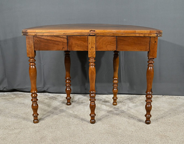 Half-moon Walnut Console Table, Louis-Philippe period – 1st part 19th century