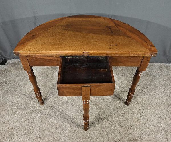 Half-moon Walnut Console Table, Louis-Philippe period – 1st part 19th century