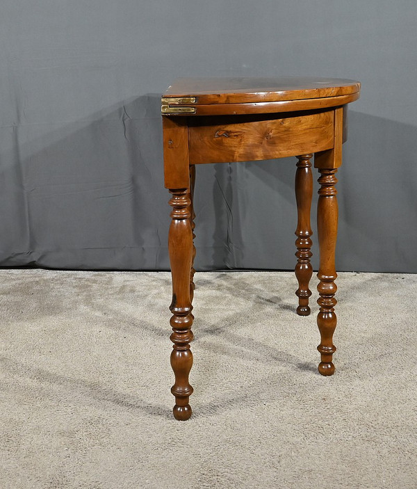 Half-moon Walnut Console Table, Louis-Philippe period – 1st part 19th century