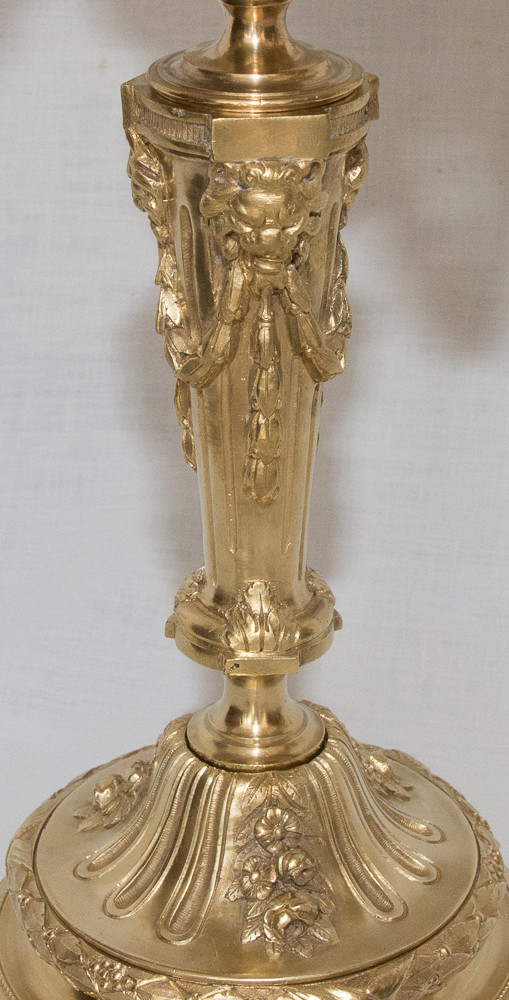 Pair Of Gilt Bronze Candlesticks Napoleon III Period