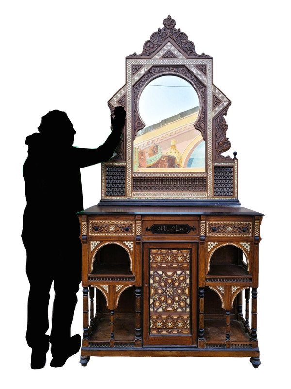 G Parvis, Console + Mirror, Madrassa School, 19th Century