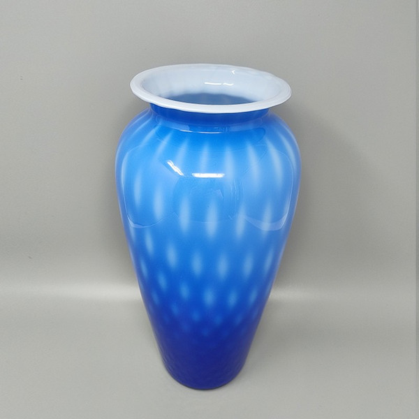 Stupendo vaso blu in vetro di Murano degli anni '70 di Dogi. Fatto in Italia