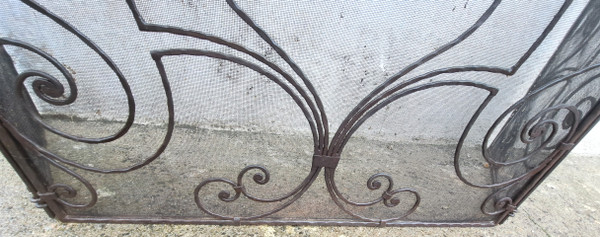 Large firewall with 3 shutters in wrought iron, early 20th century