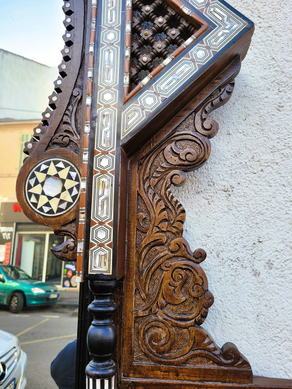 G Parvis, Console + Mirror In Marquetry, 19th Century