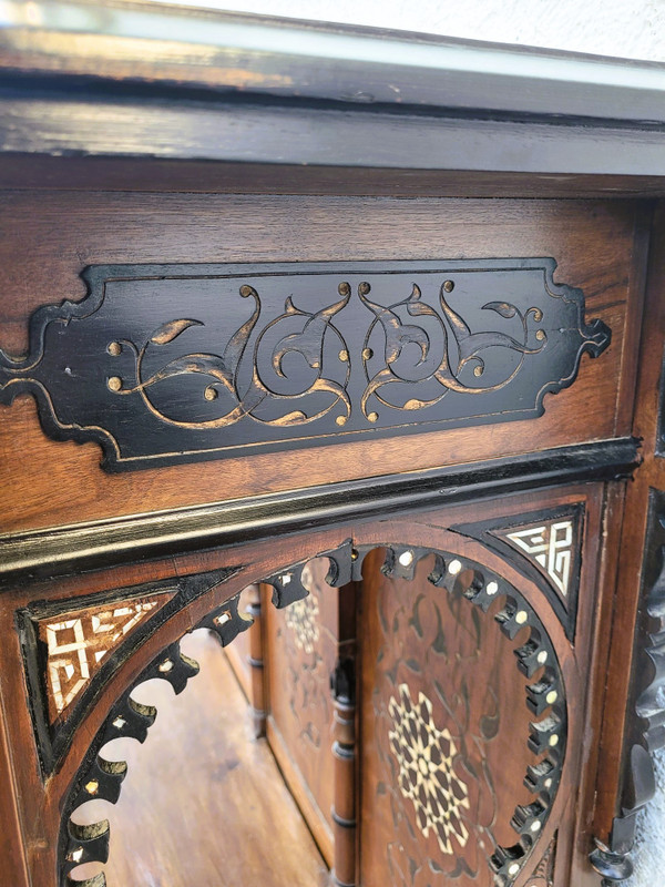 G Parvis, Console + Mirror In Marquetry, 19th Century