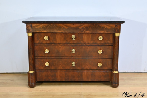 Mahogany chest of drawers, Empire period – Early 19th century