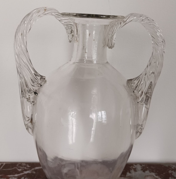 Fin du XVIIIe siècle - grand vase balustre néoclassique en verre soufflé - Louis XVI