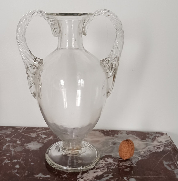 Fin du XVIIIe siècle - grand vase balustre néoclassique en verre soufflé - Louis XVI