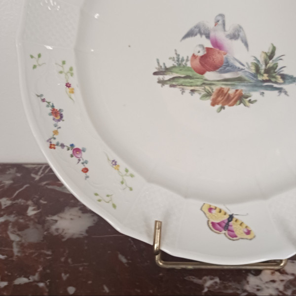 Fürstenberg Manufacture - table plate - ornithological decor - porcelain