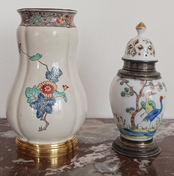 Samson Manufacture – montierte Vase imitiert Chantilly – kakiemon Louis XV Dekor – Steingut