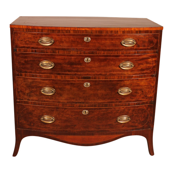 A Small Mahogany Chest Of Drawers With Inlays - 18th Century