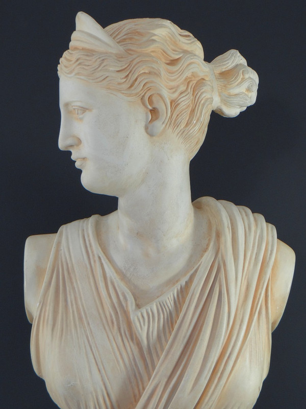 France, Années 1950/1960, Buste En Plâtre Figurant Aphrodite, Déesse Antique Grecque.