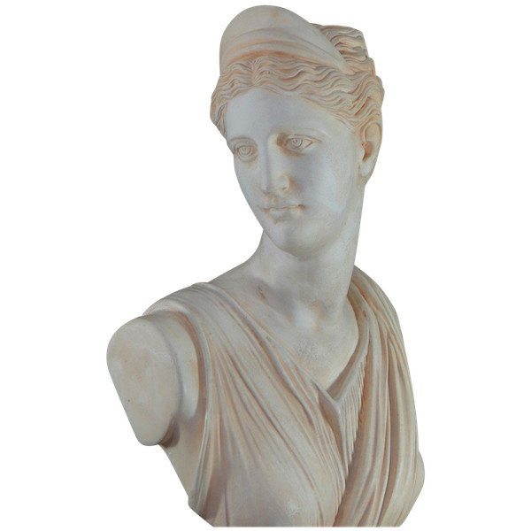 France, Années 1950/1960, Buste En Plâtre Figurant Aphrodite, Déesse Antique Grecque.