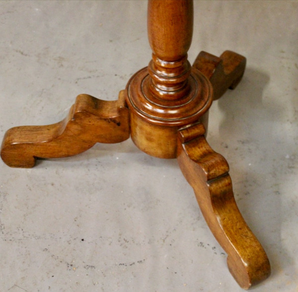 Violin Pedestal Table On Olive Tripod Stand 