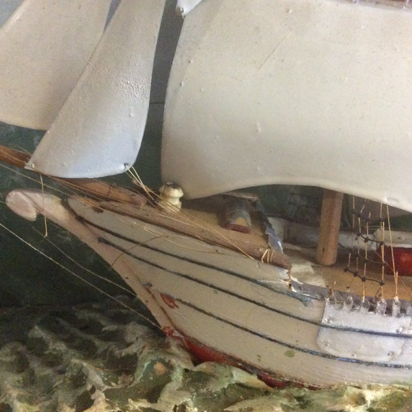 Diorama of a sailing boat late 19th century