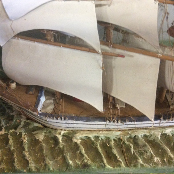 Diorama of a sailing boat late 19th century