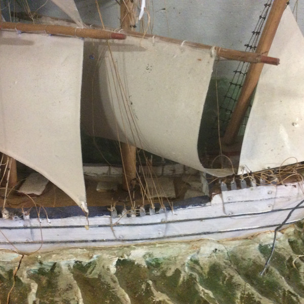 Diorama of a sailing boat late 19th century