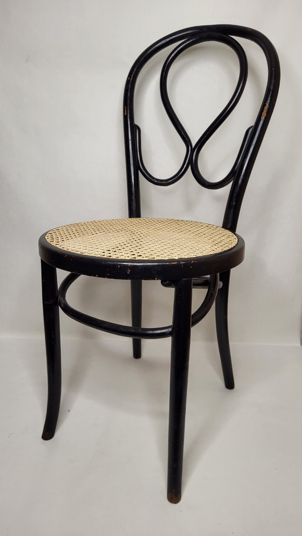 Pair of Art Nouveau Omega Chairs in bentwood, blackened