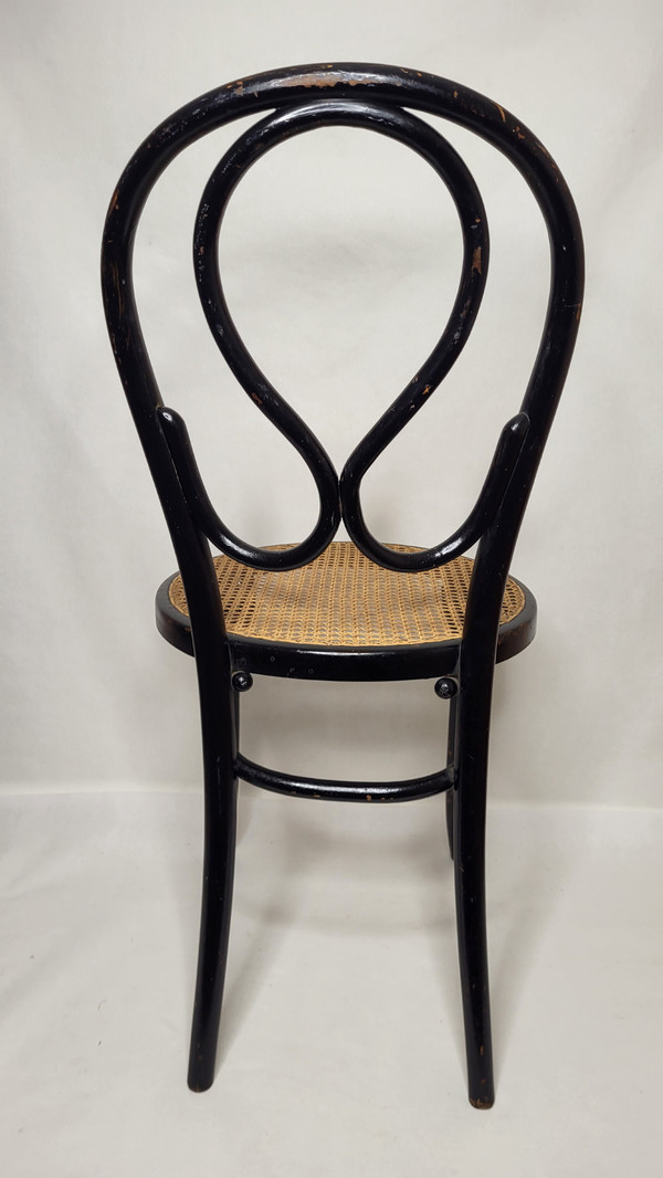 Pair of Art Nouveau Omega Chairs in bentwood, blackened