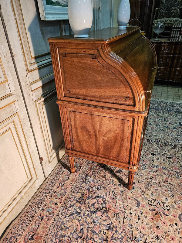 Blond Walnut Louis XVI Cylinder Desk