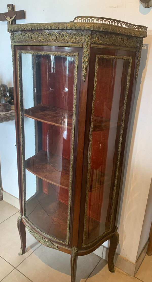 Vitrine Napoléon III En Acajou Et Bronze Ciselé XX Siècle