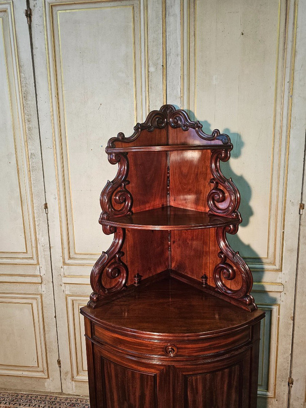 Mahogany Napoleon 3 Corner Cabinet 19th C.