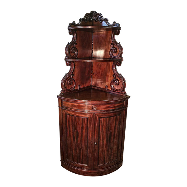 Mahogany Napoleon 3 Corner Cabinet 19th C.