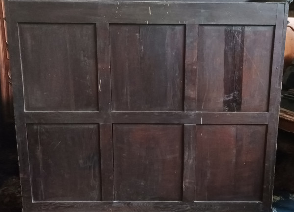 Large Louis XIII solid oak bookcase