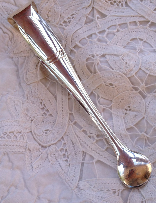 Ice cube tongs in silver-plated metal, Albi model, Christofle silverware