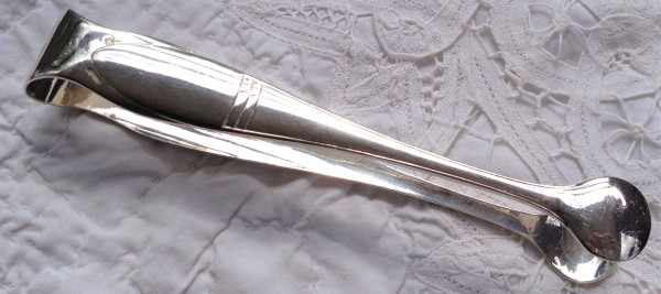 Ice cube tongs in silver-plated metal, Albi model, Christofle silverware