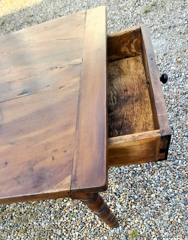 late 19th century solid blond walnut kitchen table