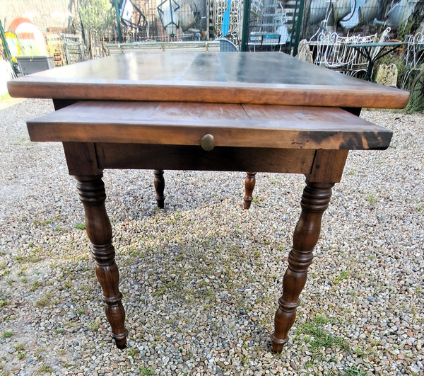 late 19th century solid blond walnut kitchen table