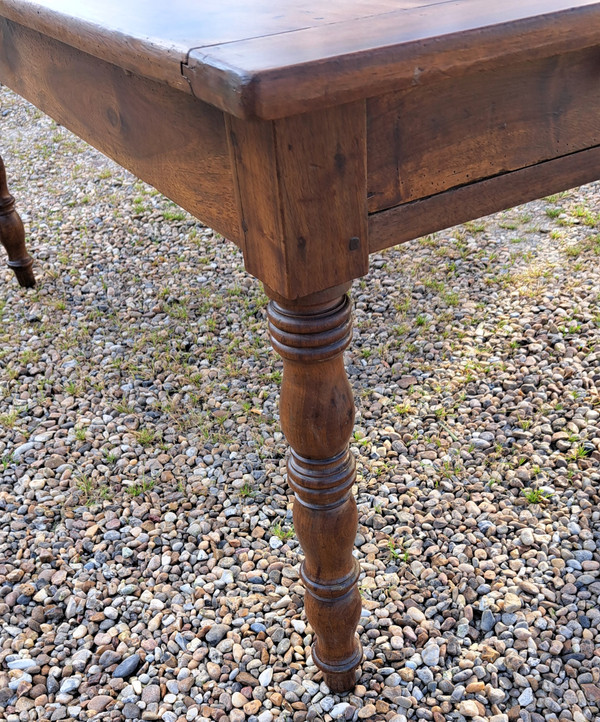 late 19th century solid blond walnut kitchen table