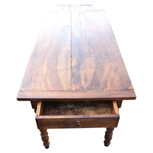 late 19th century solid blond walnut kitchen table