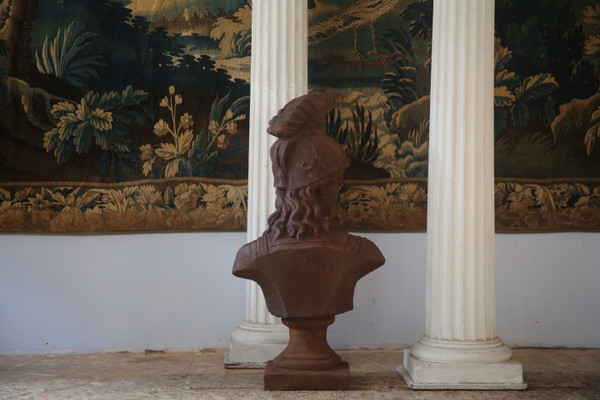  Large cast-iron bust of Athena, early 20th century