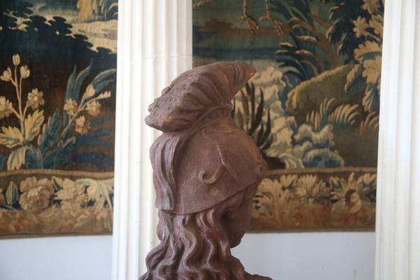  Large cast-iron bust of Athena, early 20th century