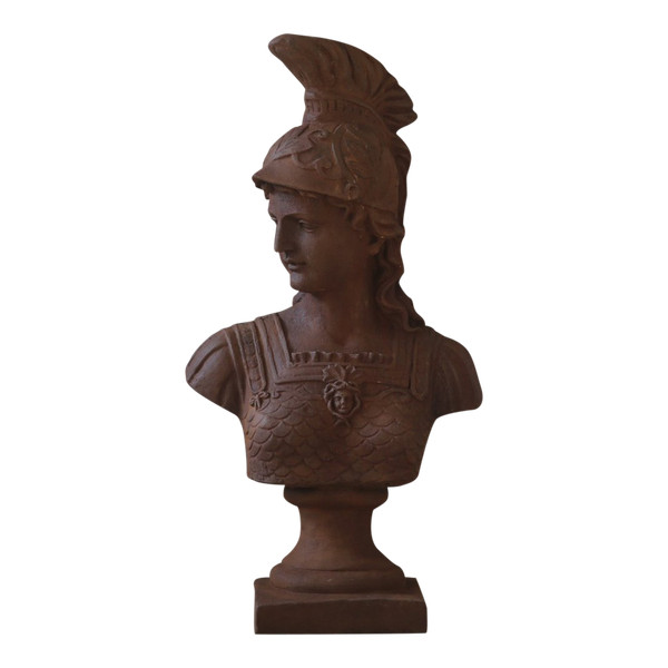  Large cast-iron bust of Athena, early 20th century