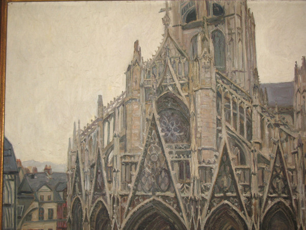 Portail de l'église Saint Maclou, Rouen oil on canvas signed by Albert Horel 1876-1964