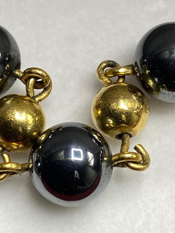 Gold-plated and onyx bracelet