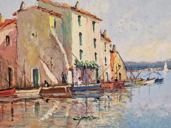 Vincent MANAGO (1880-1936) Original Öl/Tafel, signiert – Martigues, Riviera, Meer, Hafen, Süden