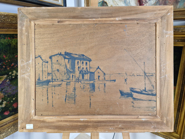 Vincent MANAGO (1880-1936) Original Öl/Tafel, signiert – Martigues, Riviera, Meer, Hafen, Süden