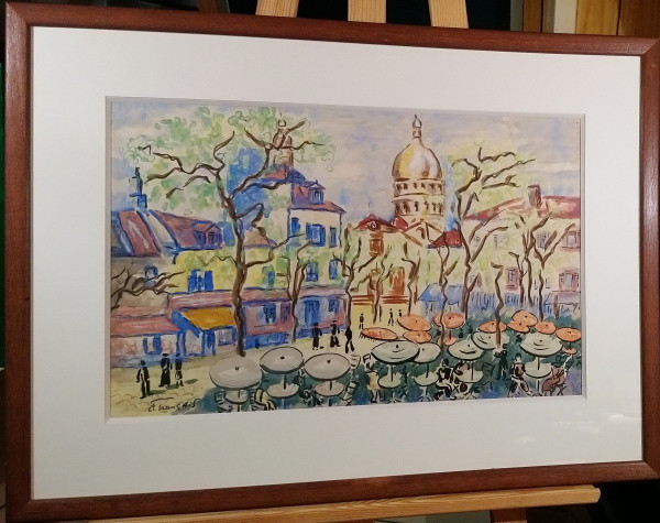 Anne FRANÇAIS (1909-1995), Technique Mixte originale, signée - Montmartre, Paris, Sacré-Coeur