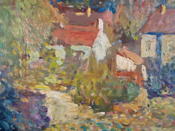 Jacques GAUTHERIN (1929-1997), Signed French original oil/canvas - Garden, House, Impressionism