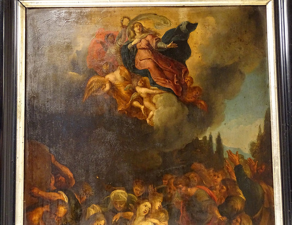 HSC Tableau école Flamande Assomption Vierge Marie Apôtres Anges XVIIème