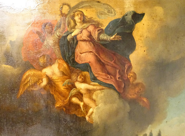 HSC Tableau école Flamande Assomption Vierge Marie Apôtres Anges XVIIème